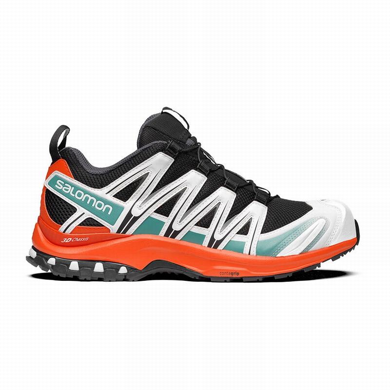 Salomon Israel XA PRO 3D - Mens Trail Running Shoes - Black/Red Orange (IEYR-49031)